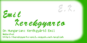 emil kerekgyarto business card